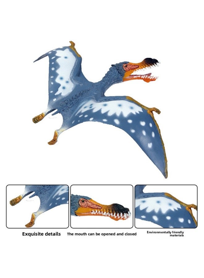 Simulation Pterosaur Model Dinosaur Animal Toy Fengshen Pterosaur Ancient Magic Pterosaur Toothless Pterosaur Children Boy Ornaments-Color:M5036 Blue Ancient Magic Pterosaur (mouth Movable) - Image 3